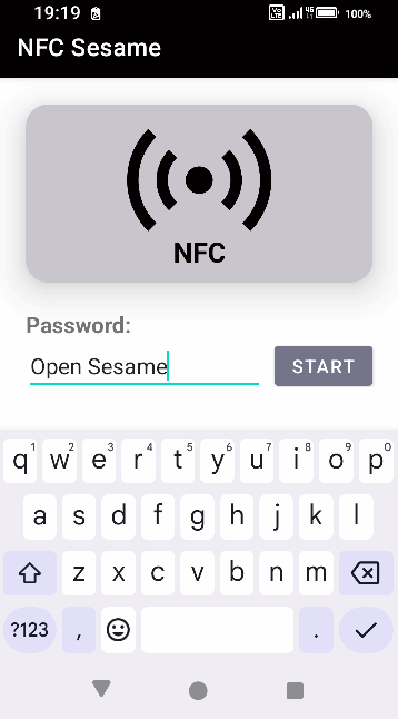 NFC Alibaba Open Sesame application